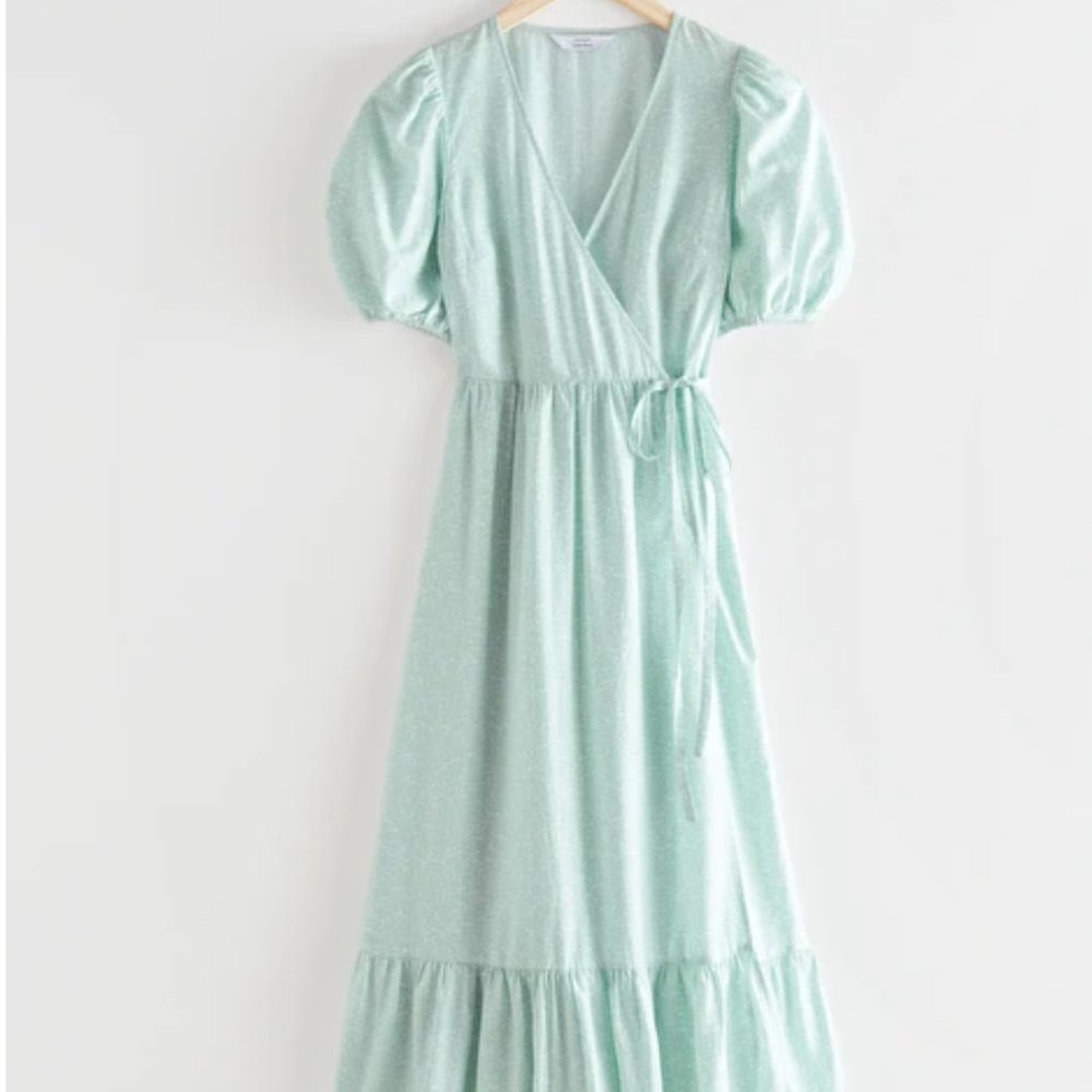 NWT: & OTHER STORIES Puff Sleeve Maxi Wrap Dress